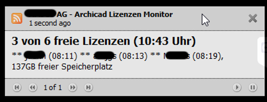 RSS Feed Notifier Application Screenshot